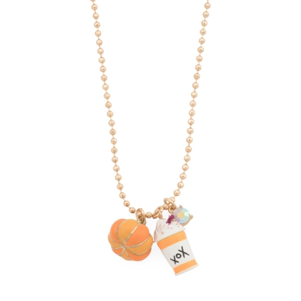 Betsey Johnson Pumpkin Spice Latte Necklace